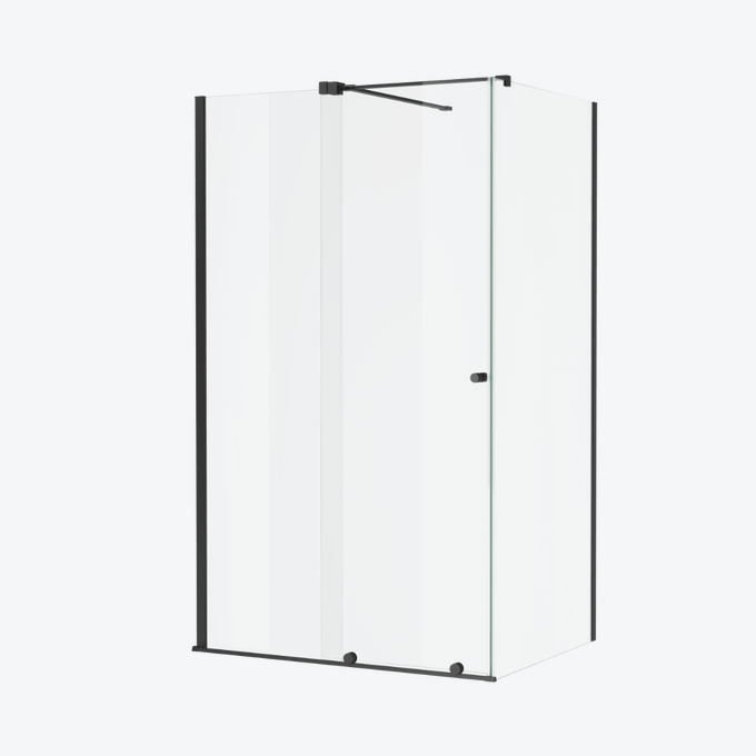 Ortigo kabina prostokątna narożna 120x80 cm, drzwi przesuwne, powłoka Clean Control, czarny mat