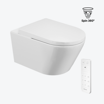 Dakota 2.2 Eco miska WC z funkcją bidetu z systemem spłukiwania Spin 360, sterowana pilotem, biały połysk