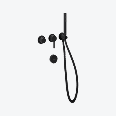 Pi Concealed shower/tub set, 2 functions, Hover siphon, matte black