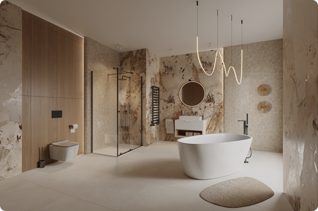 Łazienka z wanną wolnostojącą