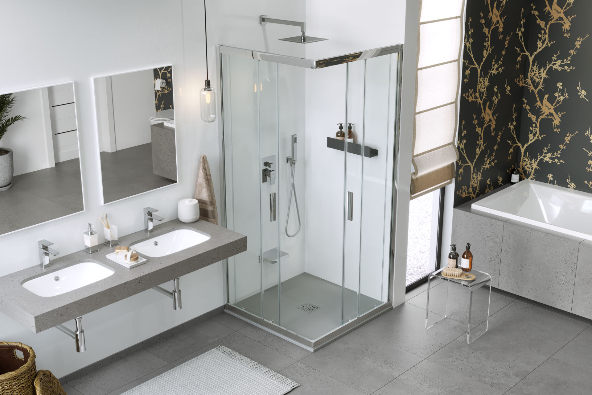 Arda brodzik kwadratowy 90x90 cm  kompozytowy, cappucino