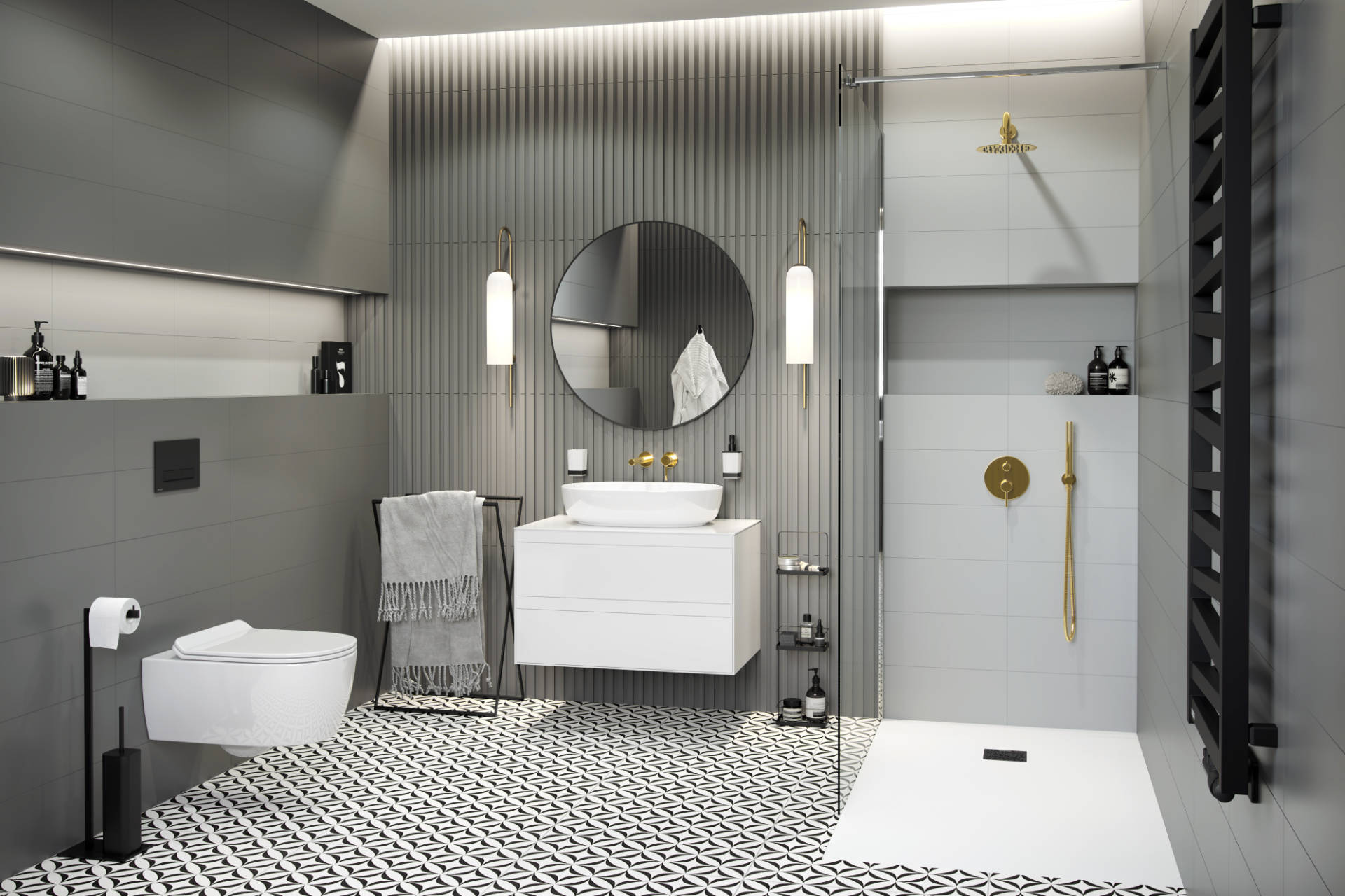 Finli szafka wisząca 80cm, podumywalkowa z blatem 2 szuflady, biały połysk