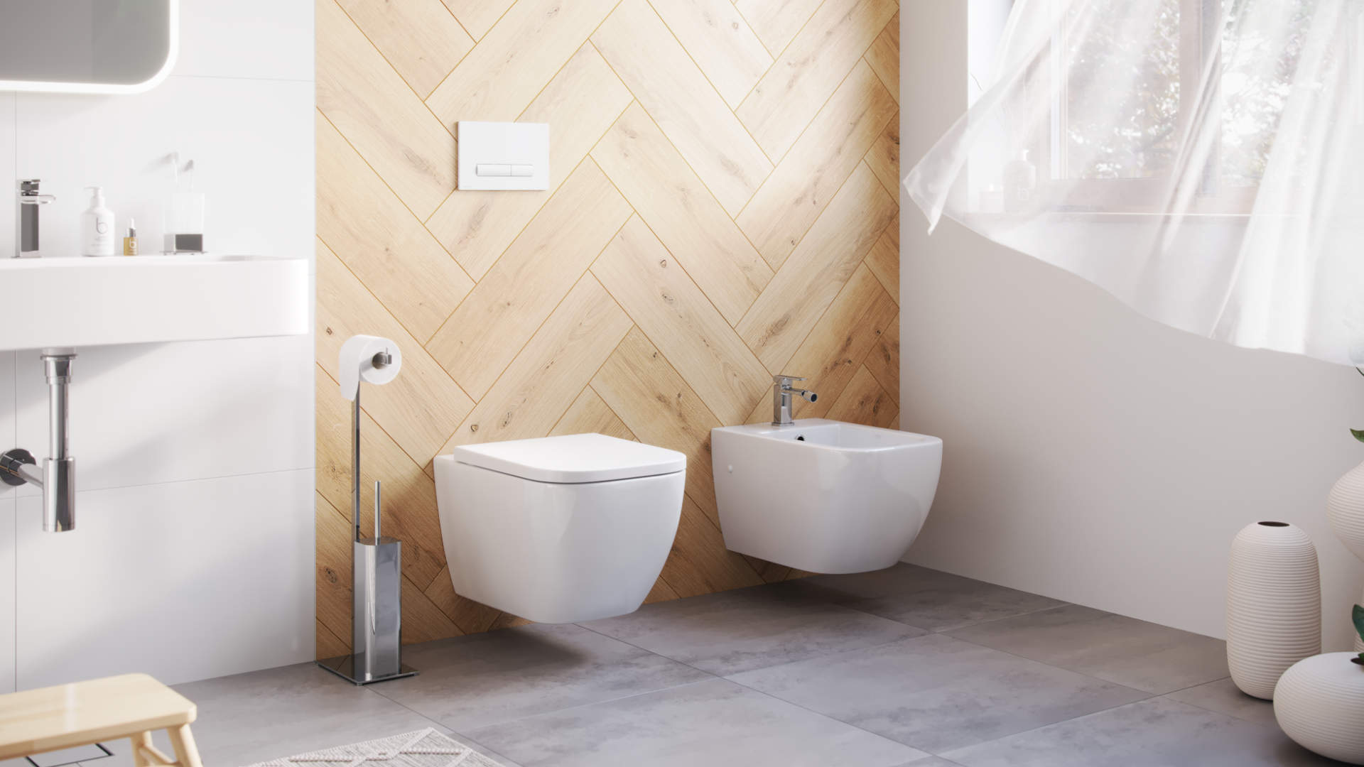 Ness miska WC 50 cm wisząca bezrantowa z deską wolnoopadającą, biały połysk