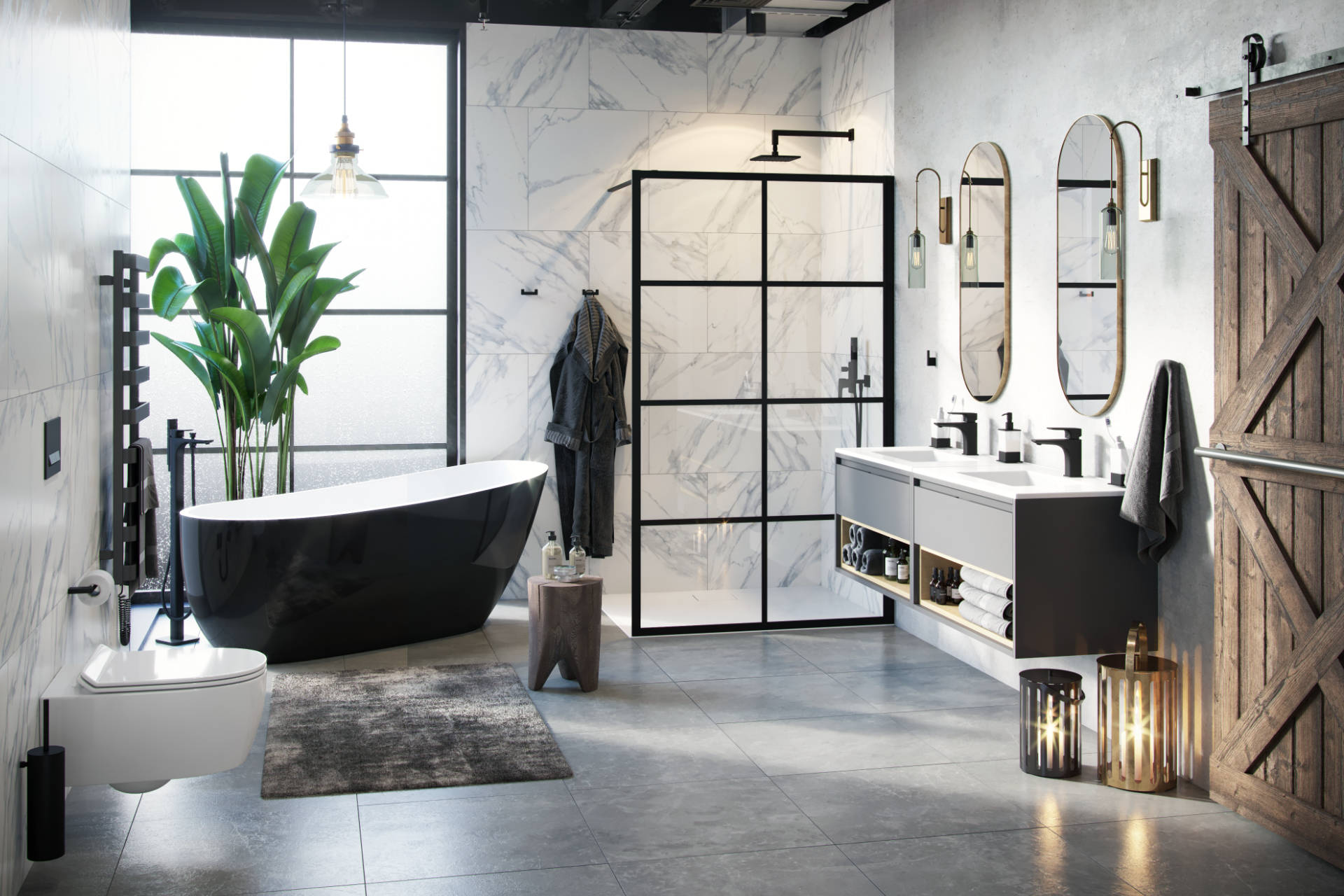 Tuto szafka wisząca 60 cm podumywalkowa 1 szuflada, szary/dąb