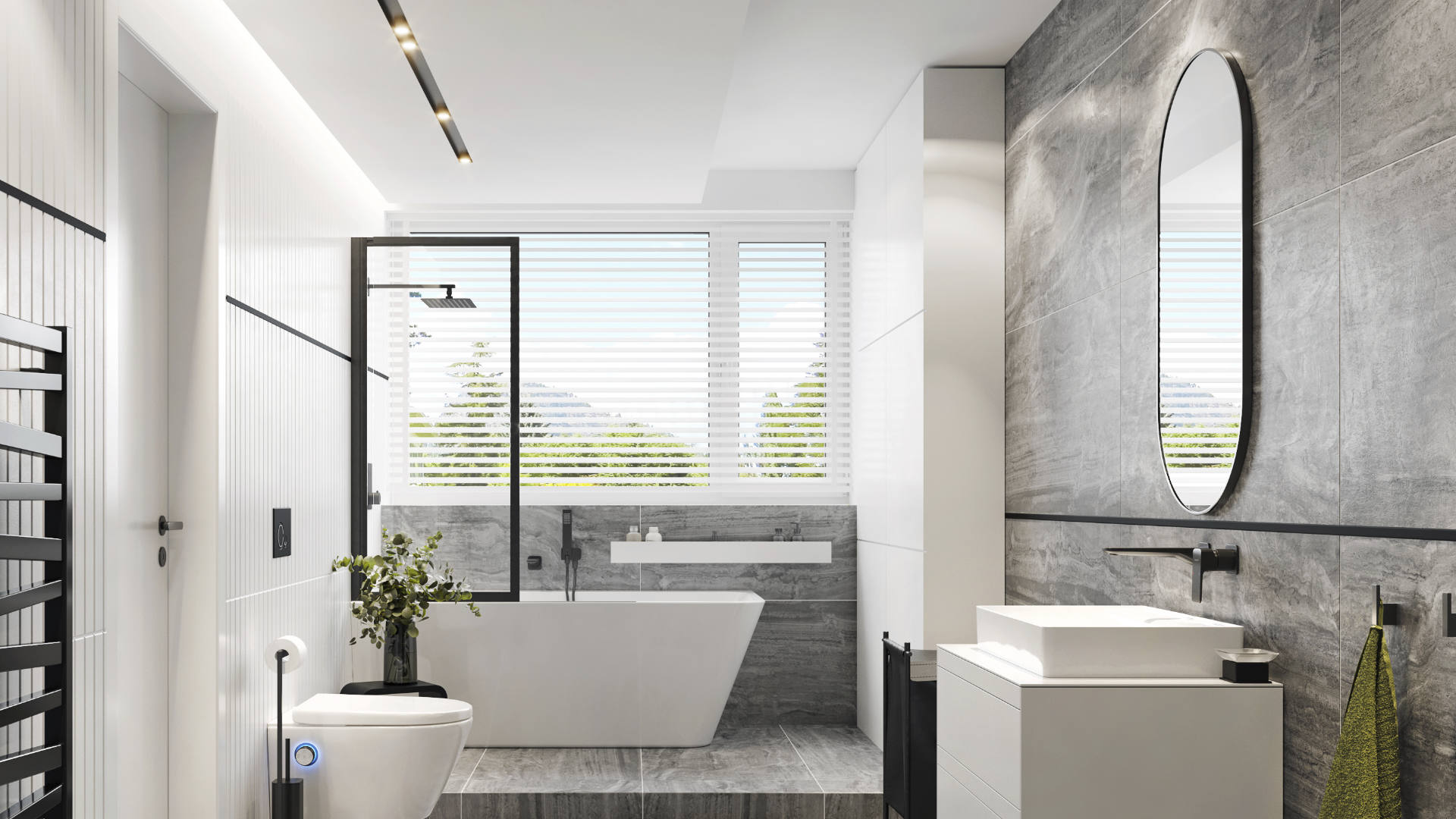 Revia lustro łazienkowe 100x50cm owalne, czarny mat