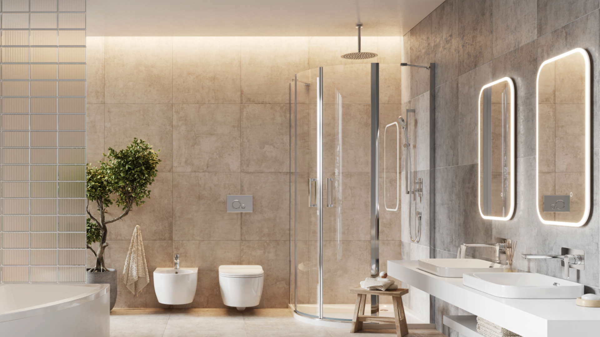 Głowica prysznicowa 20 cm okrągła slim,  chrom