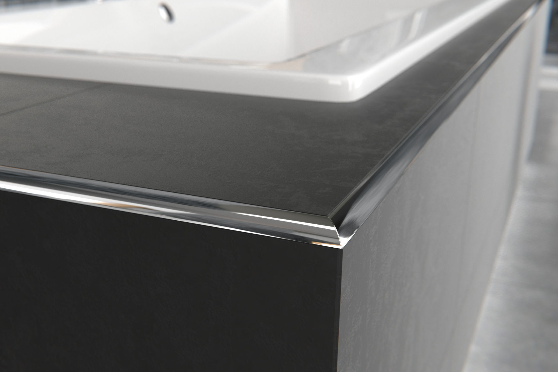 Profil C krawędziowy 10 mm długość 250 cm, mosiężny, chromowany