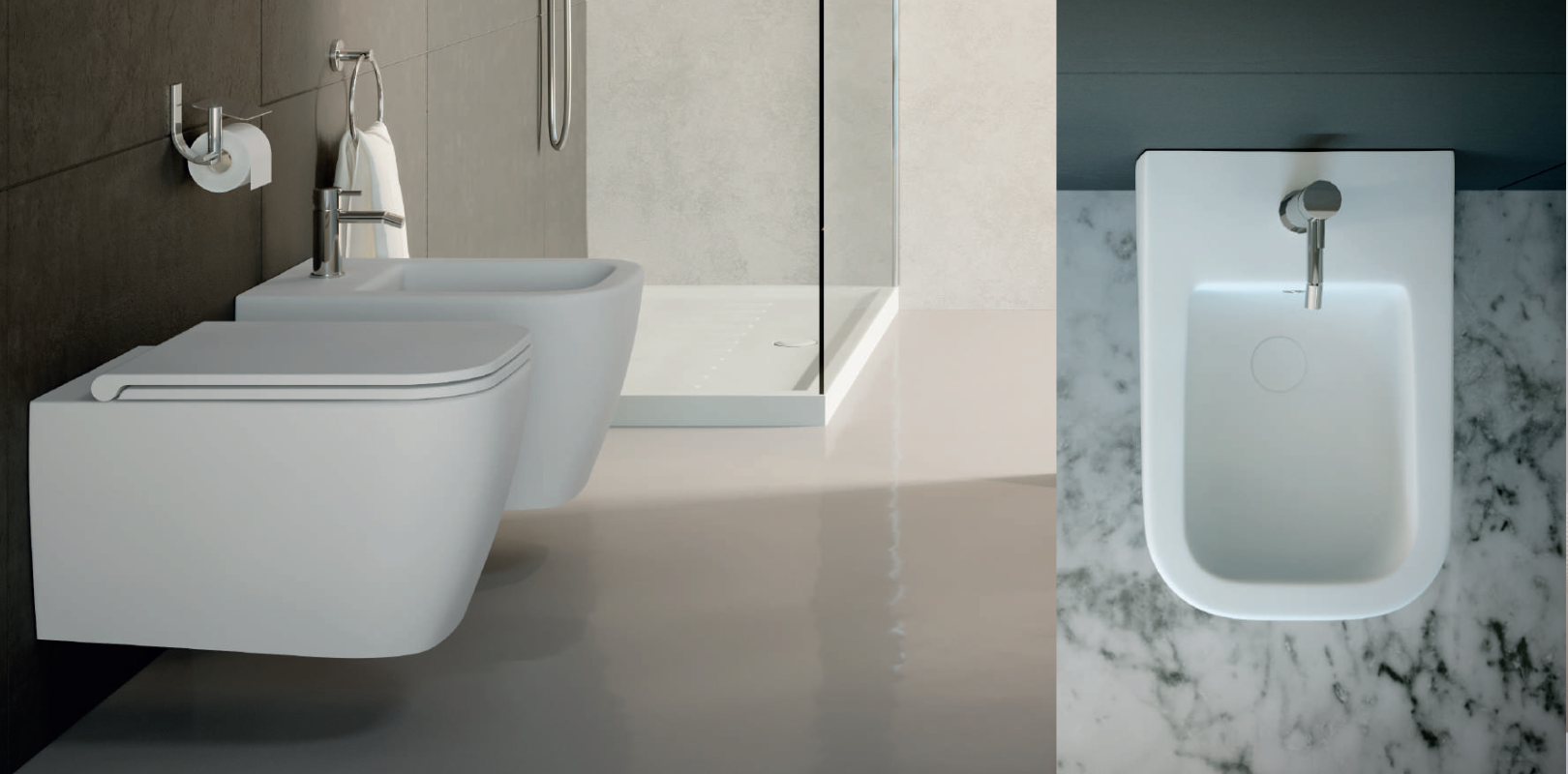 Quadra bidet wiszący biały połysk