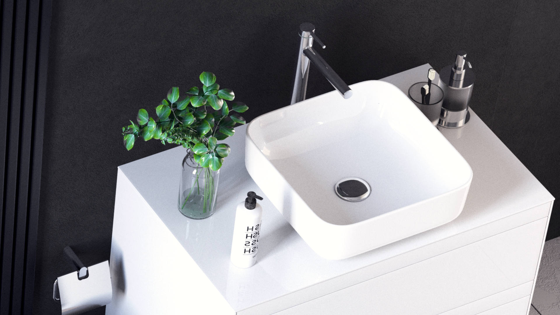 Cori 38 umywalka nablatowa 38,5x38,5 cm kwadratowa, biały połysk