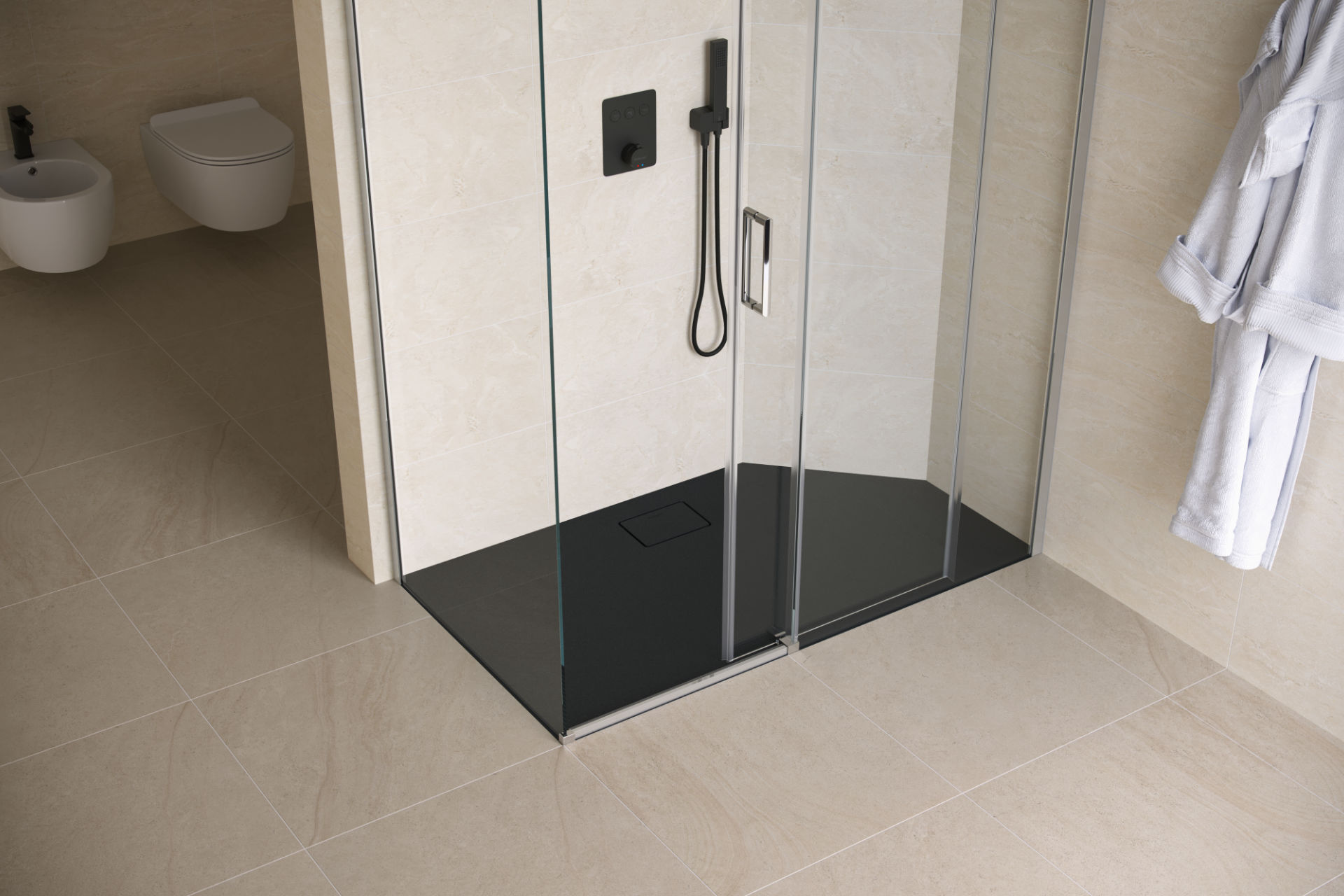 Lavano brodzik prostokątny 100x80 cm kompozytowy, czarny