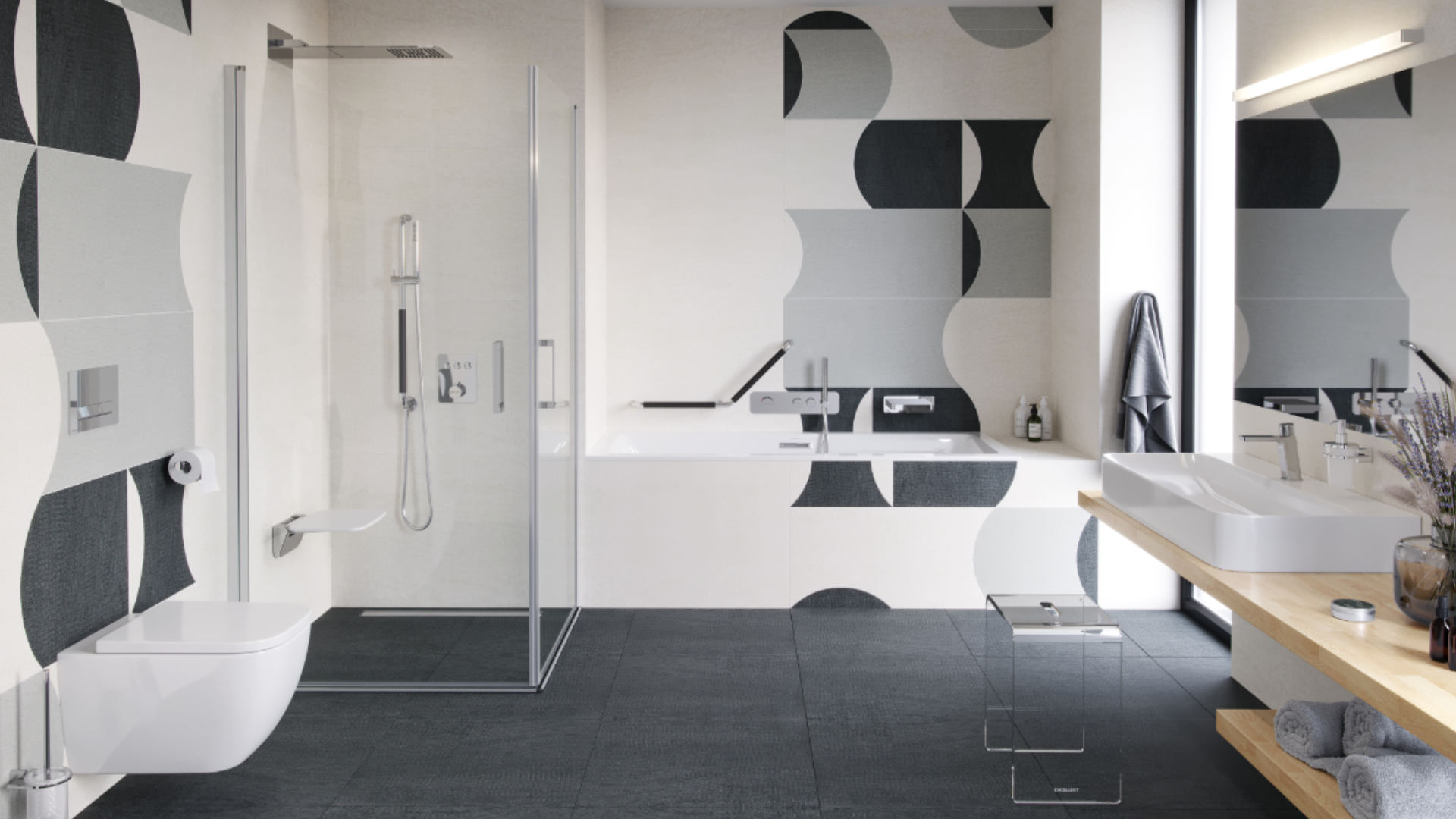 Hendi uchwyt łazienkowy prosty 45 cm, chrom