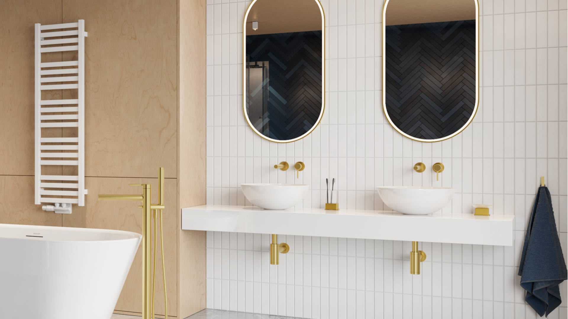 Luqa umywalka nablatowa 40 cm okrągła, biały połysk