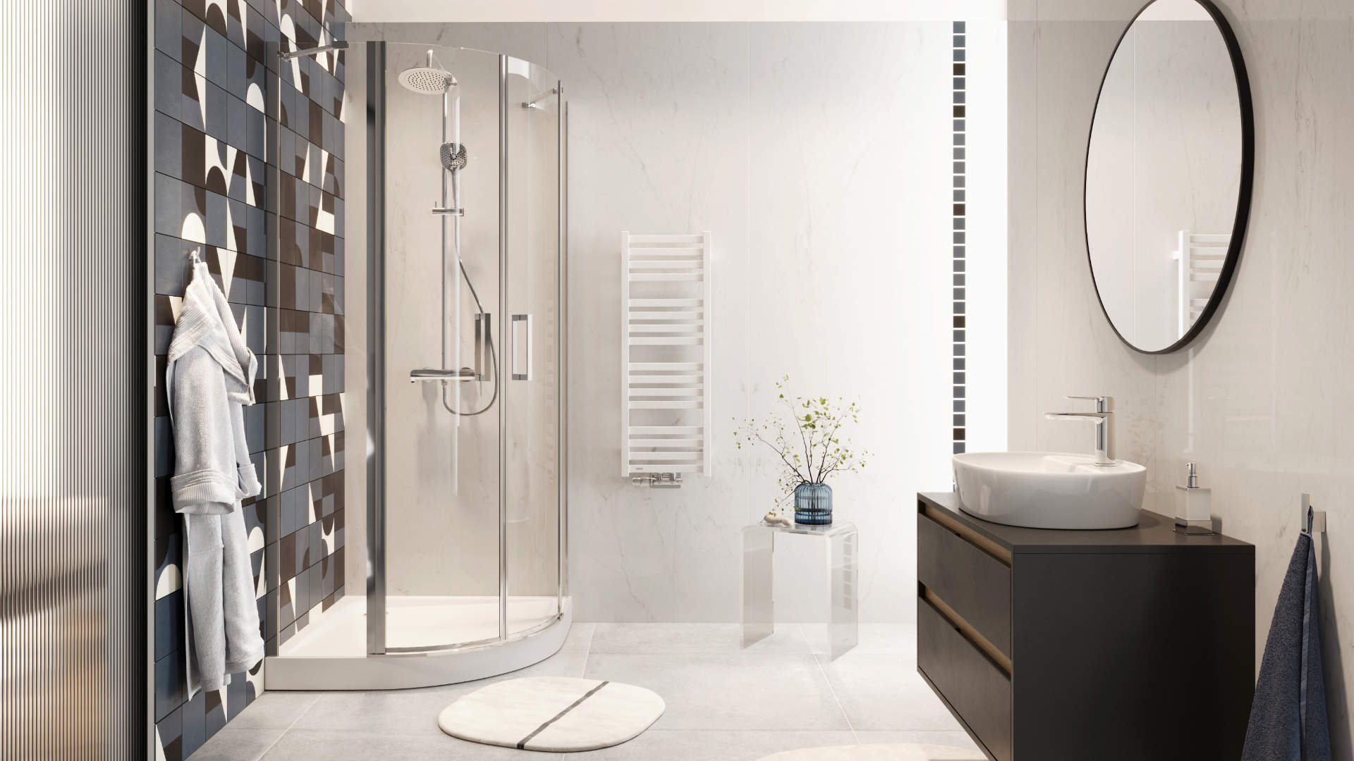 Clever 2.0 zestaw prysznicowy ścienny z deszczownicą 25 cm, chrom