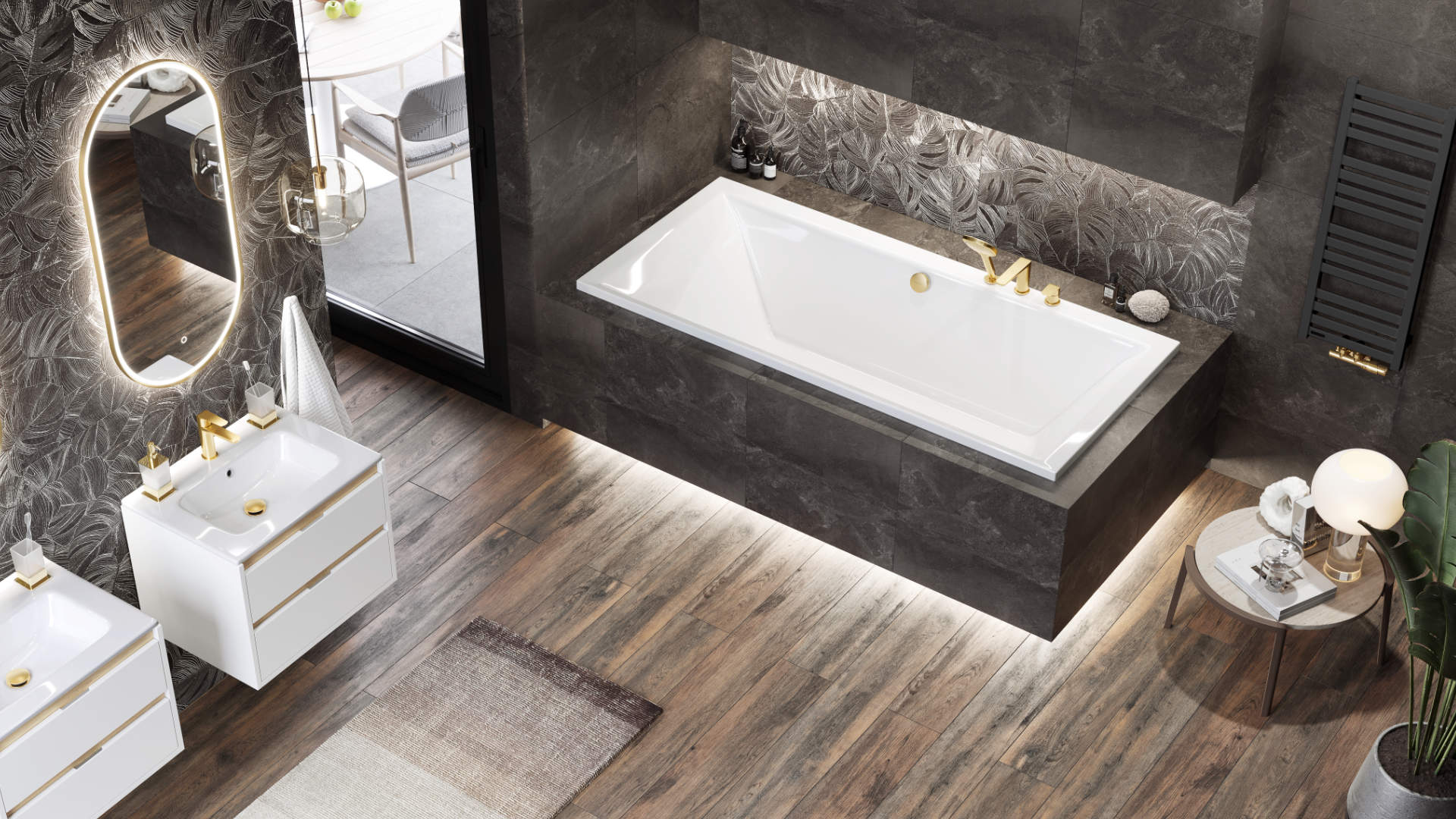 Clever 2.0 bateria wannowa 3-otworowa, chrom