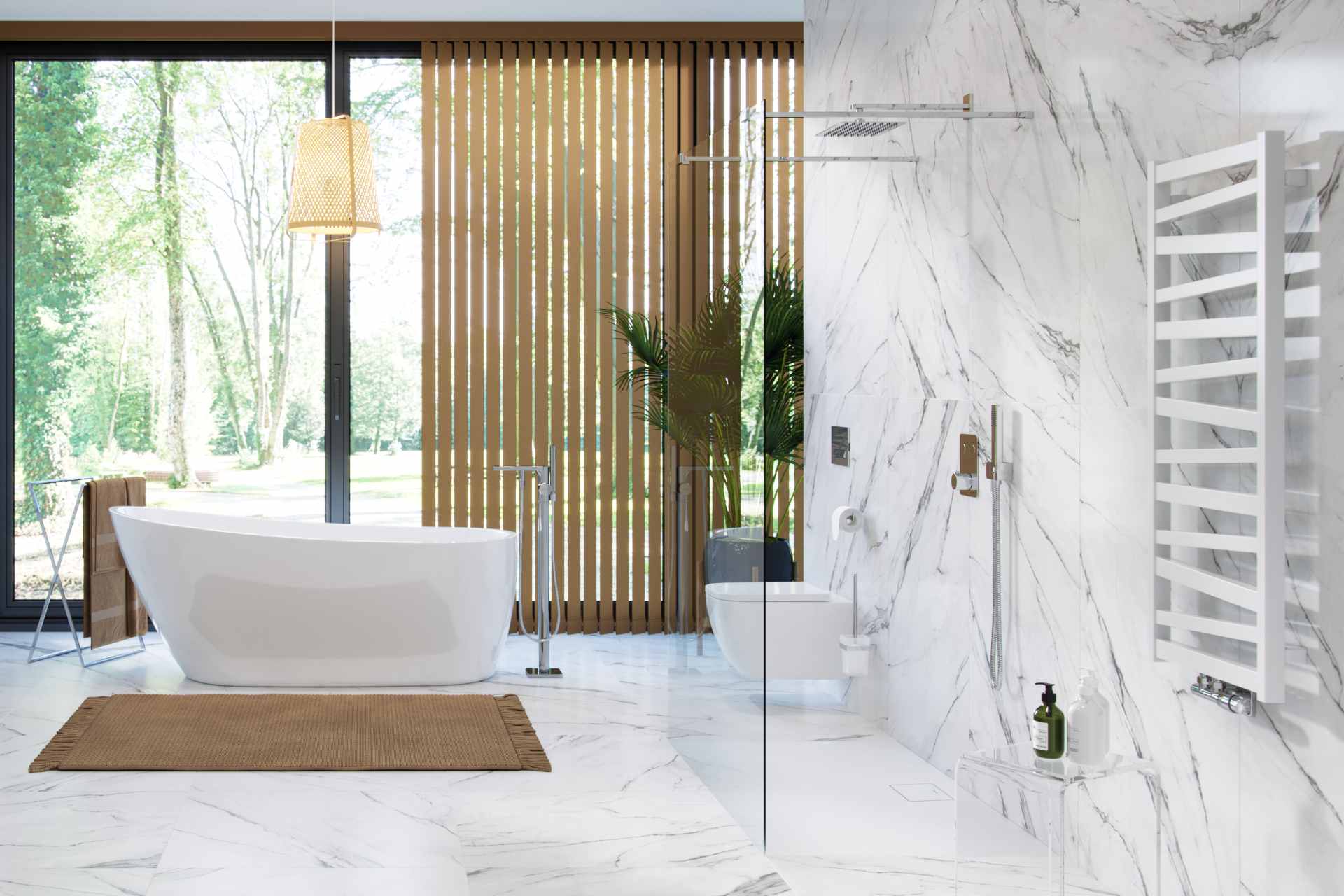 Italic grzejnik łazienkowy 131x50 cm, biały soft