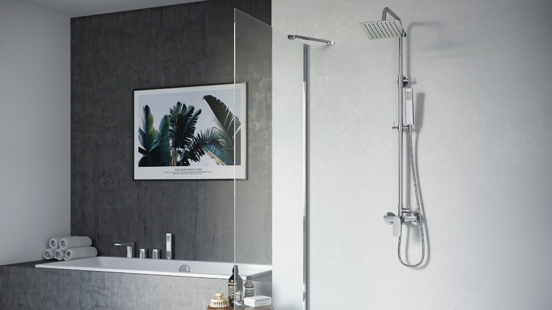 Glad bateria prysznicowa, chrom