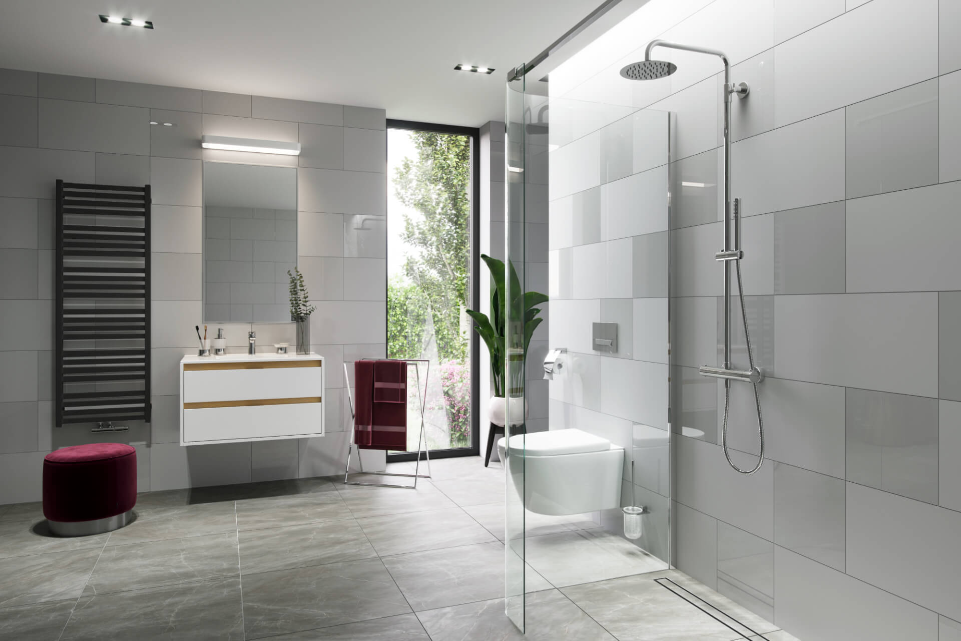 Horos grzejnik łazienkowy 146x50 cm, czarny soft