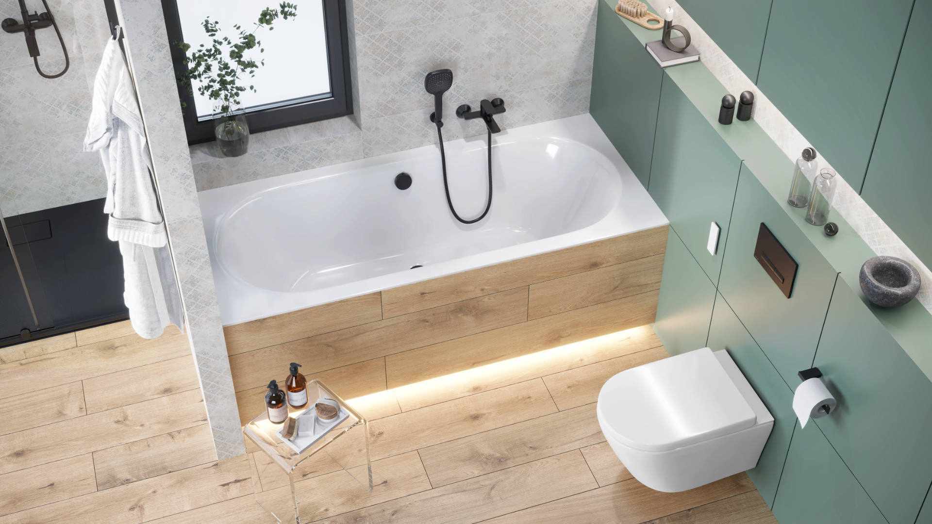 Simple 2.0 syfon wannowy automatyczny 80 cm, złoty połysk