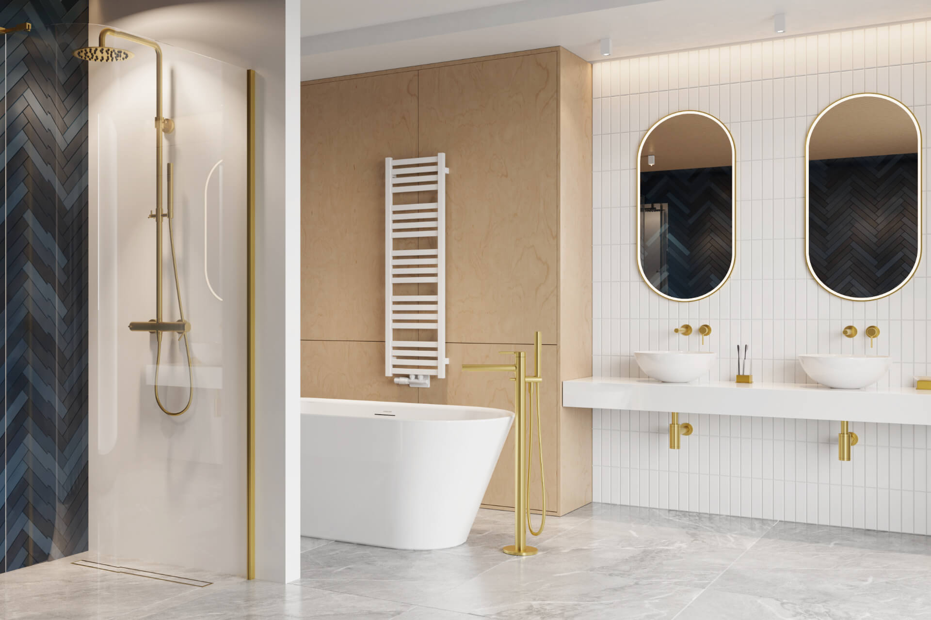 Volaro 2.0 zestaw zintegrowany termostat grzejnikowy lewy, biały mat