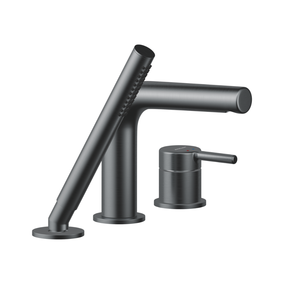 PI bateria wannowa 3 otworowa, grafit szczotkowany