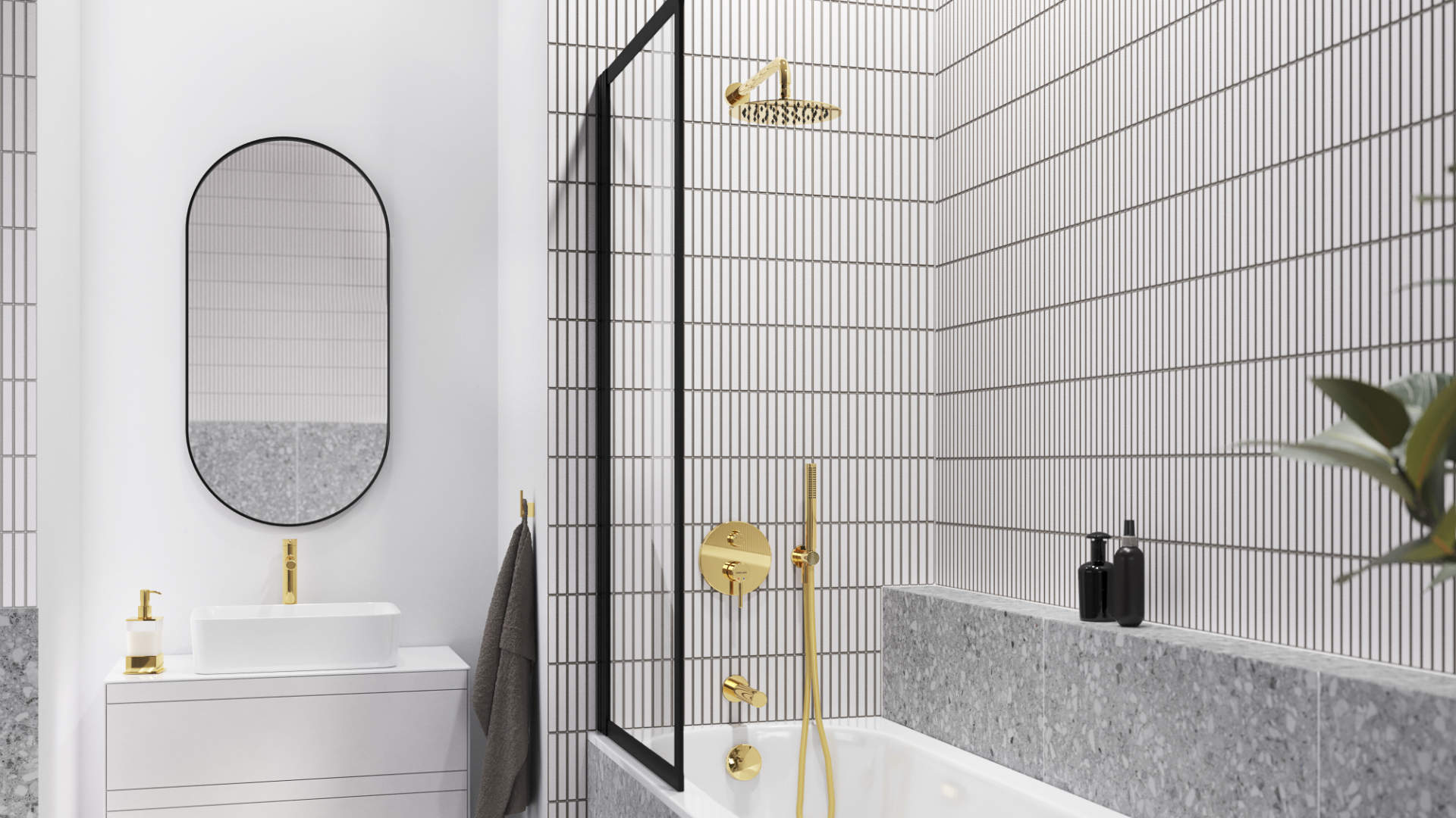 PI wylewka wannowa ścienna, biały mat