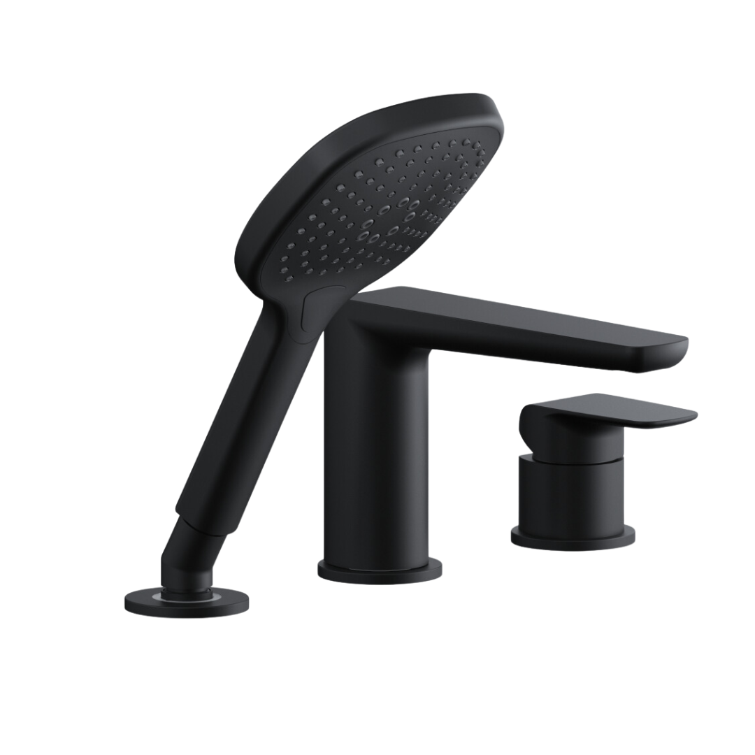 Clever 2.0 bateria wannowa 3 otworowa, czarny soft