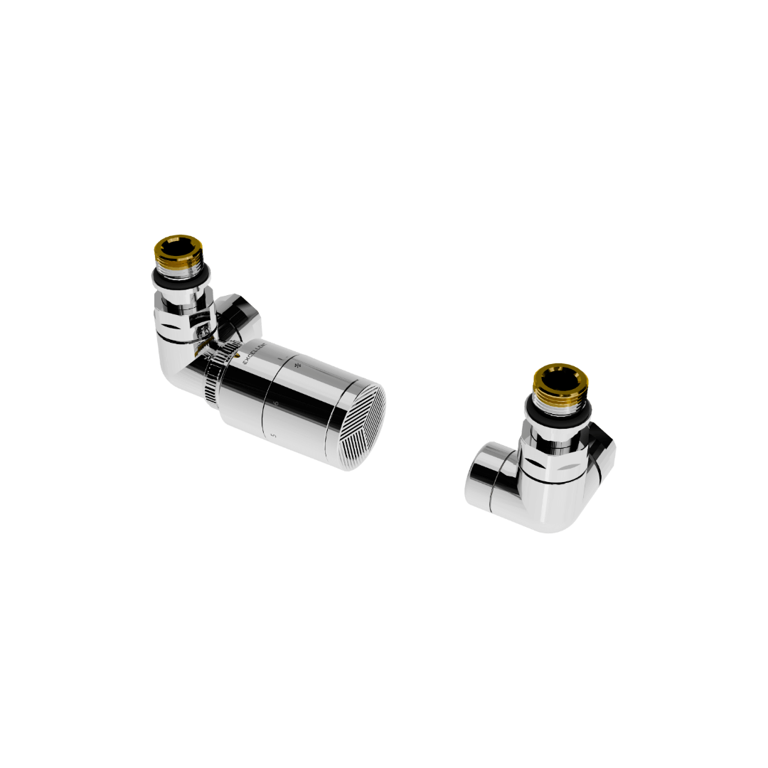 Caldo zestaw trójosiowy z głowicą termostatyczną, lewy, chrom