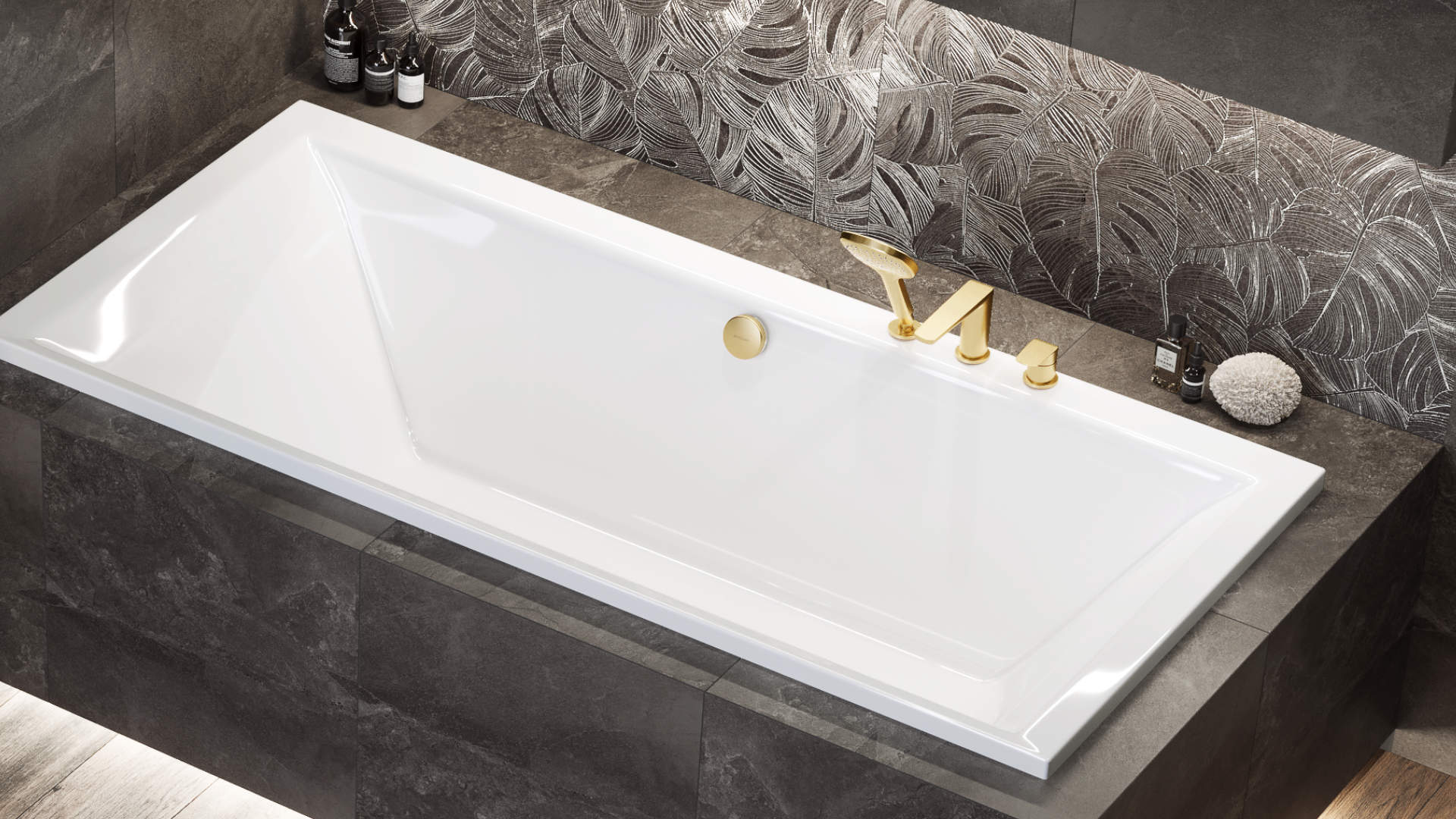 Clever 2.0 bateria wannowa 3 otworowa, czarny soft