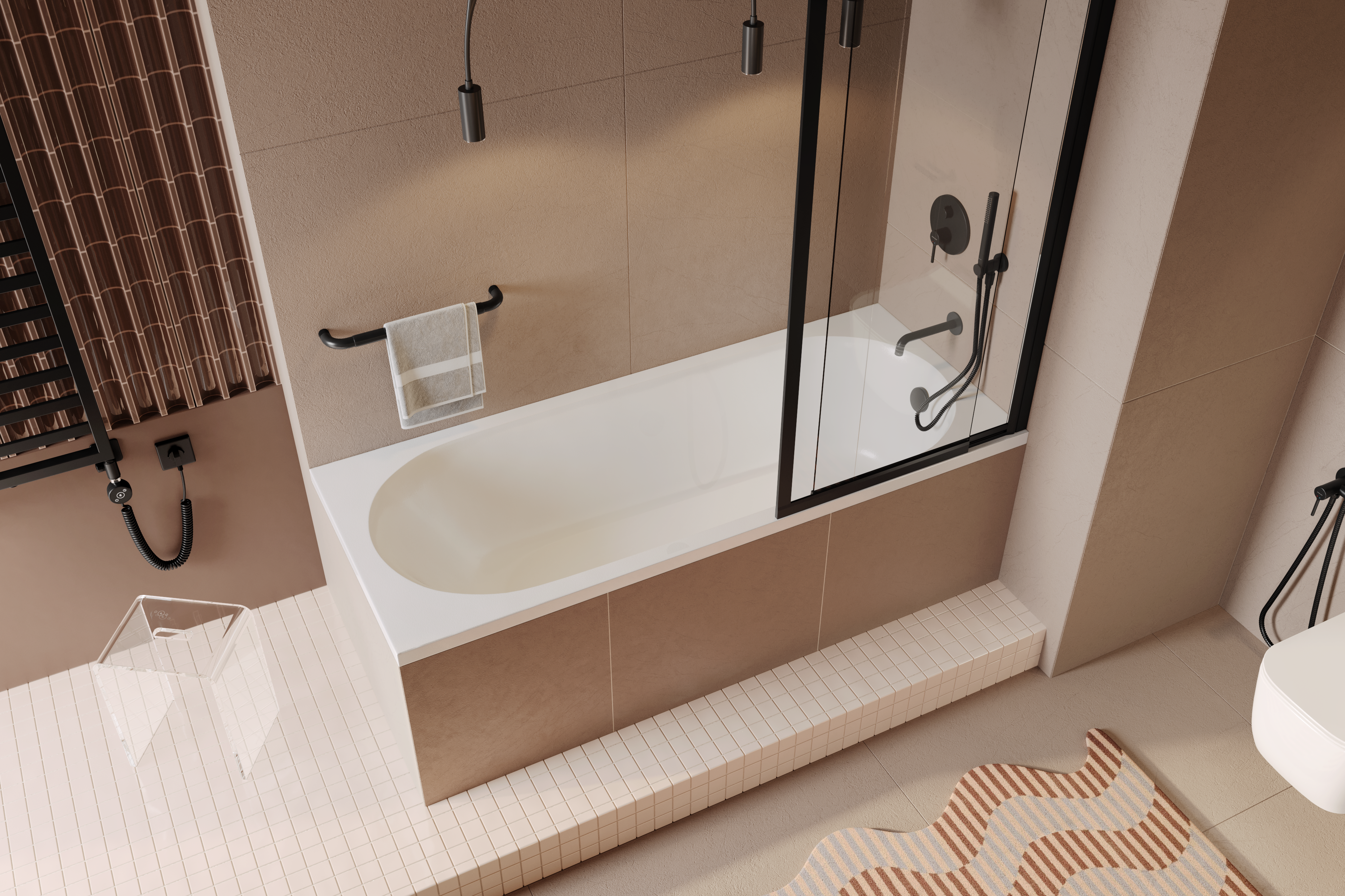 Delta PI wylewka wannowa ścienna, czarny mat