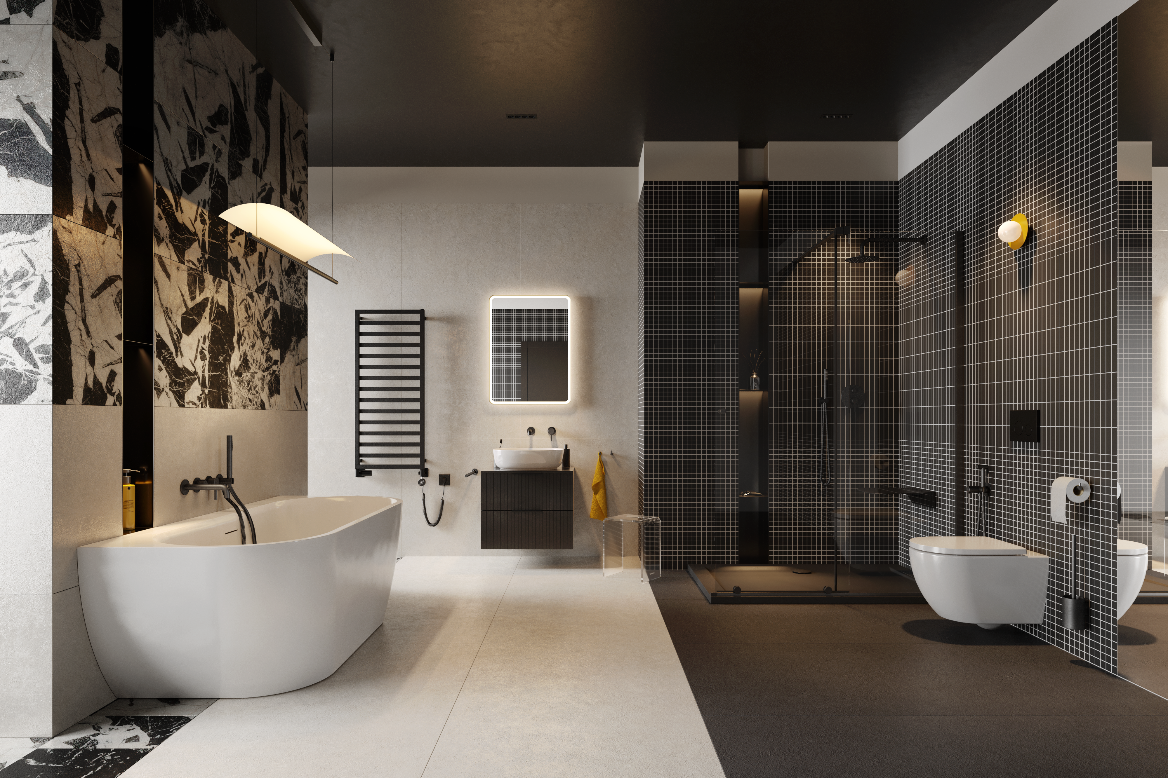 Delta PI wylewka wannowa ścienna, grafit szczotkowany