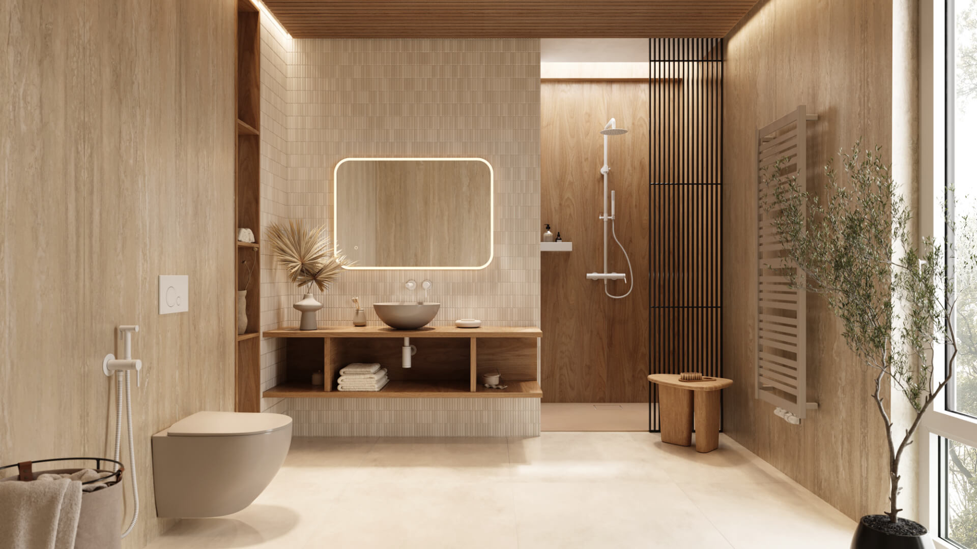 Conti grzejnik łazienkowy 121x50 cm, cappuccino