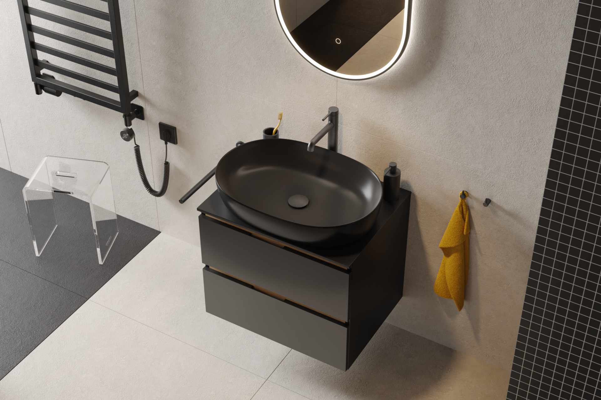 Delta PI bateria umywalkowa stojąca wysoka, chrom