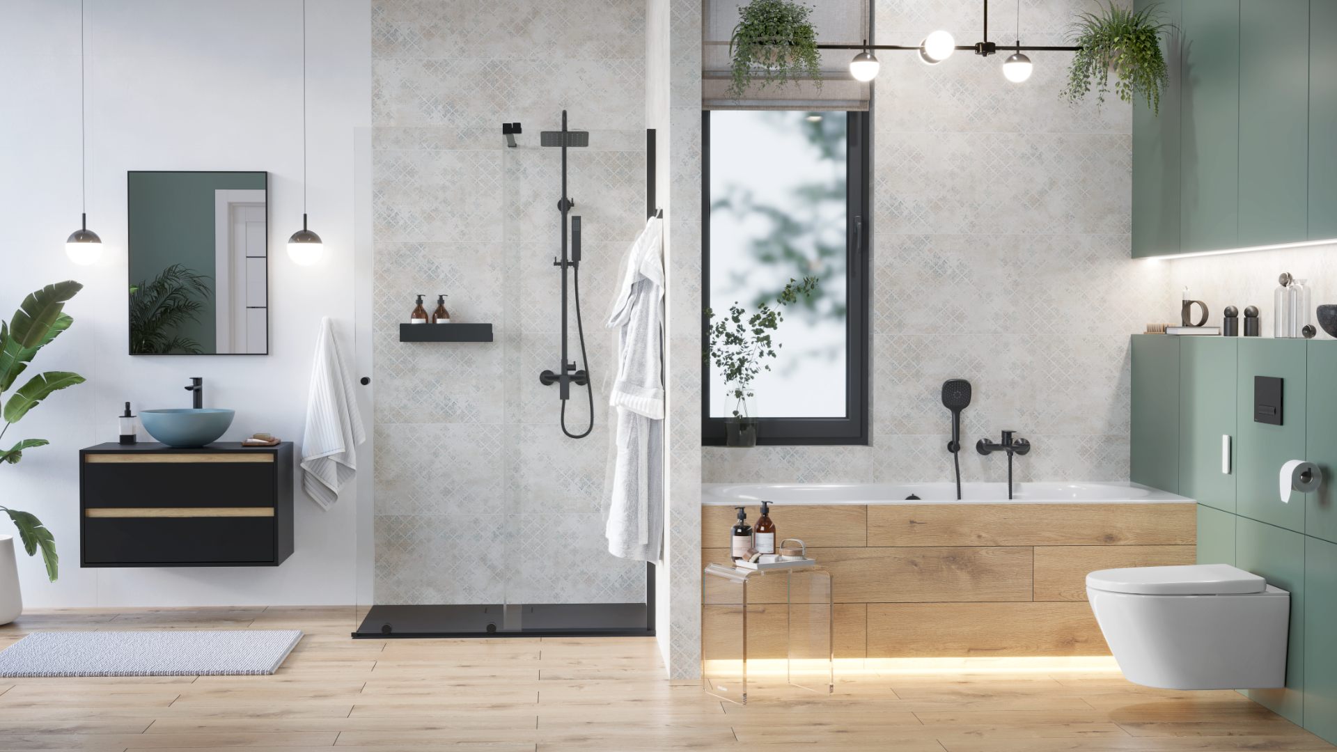 Glad bateria umywalkowa stojąca wysoka, czarny soft