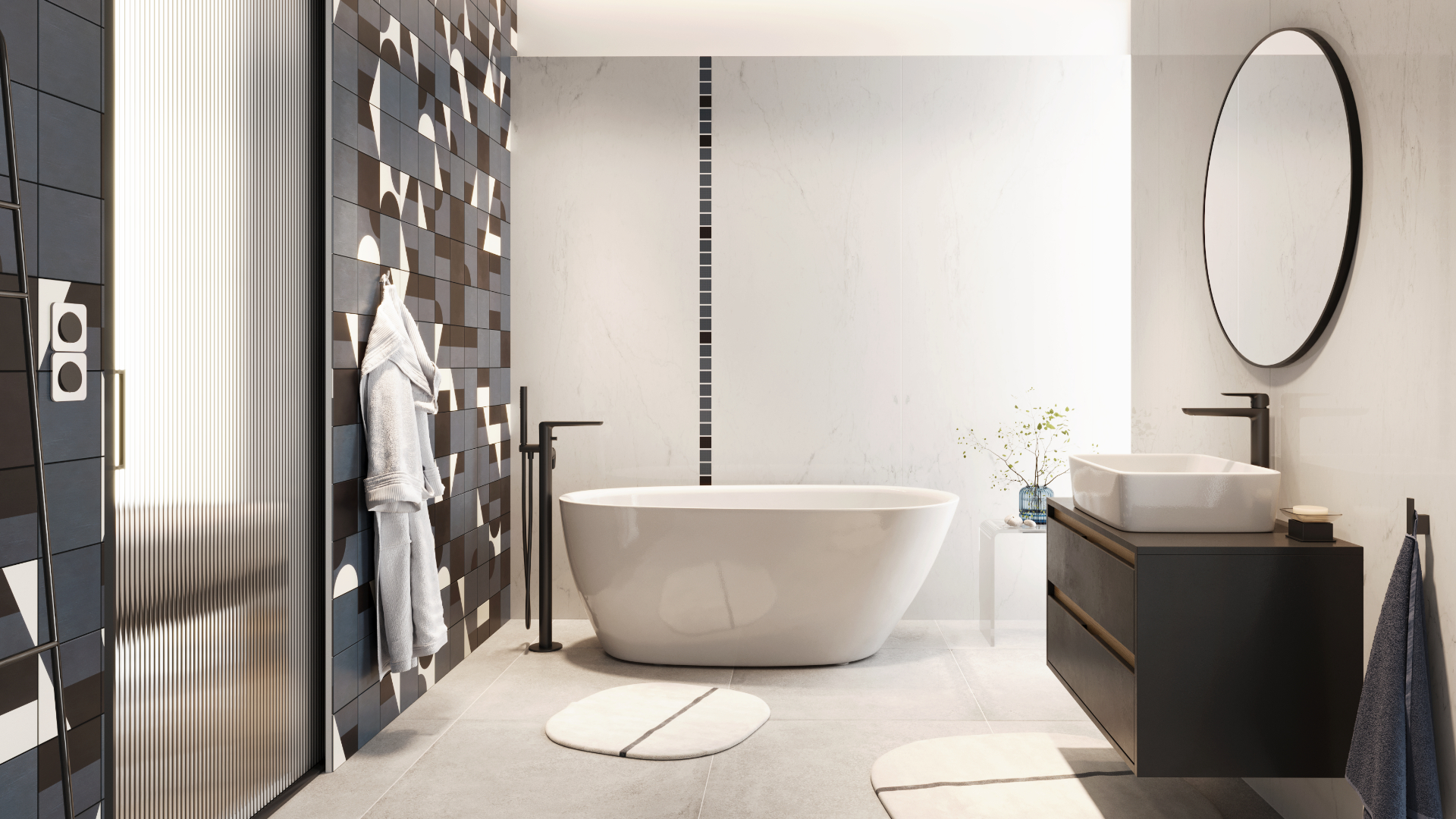 Clever 2.1 bateria wannowa wolnostojąca, złoty szczotkowany