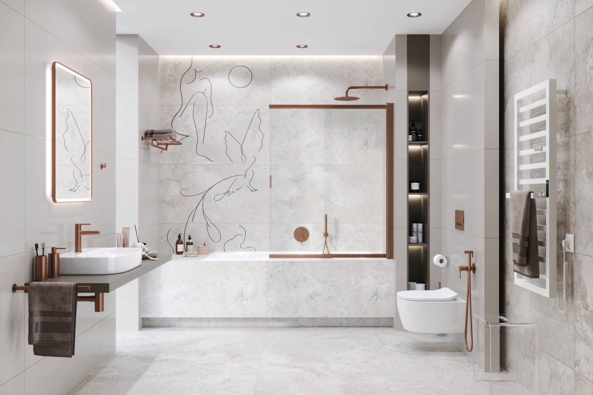 Oceana umywalka wisząca  60x41 cm owalna z otworem na baterię, biały połysk