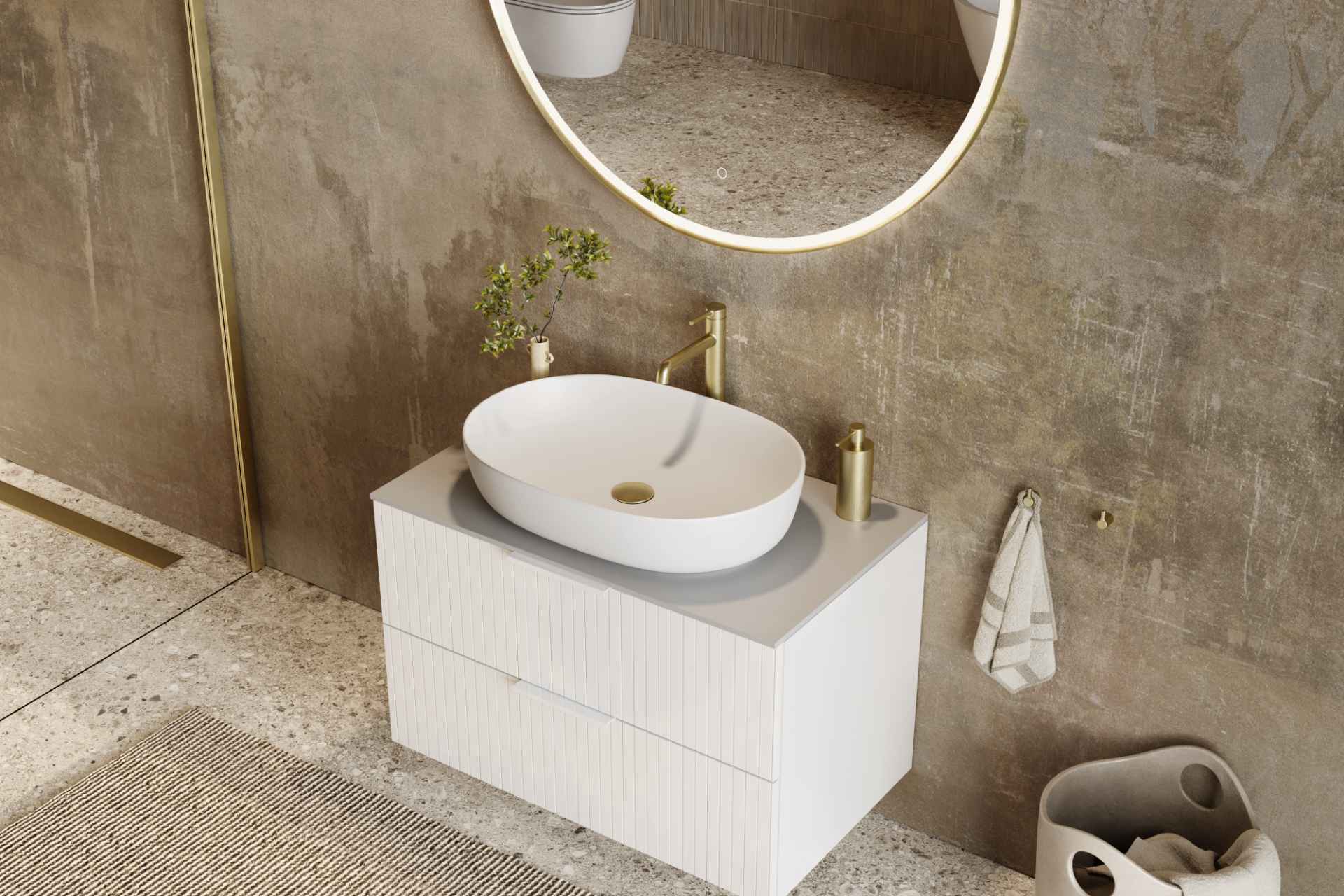 Jima umywalka nablatowa 61x41 cm owalna, grafit mat